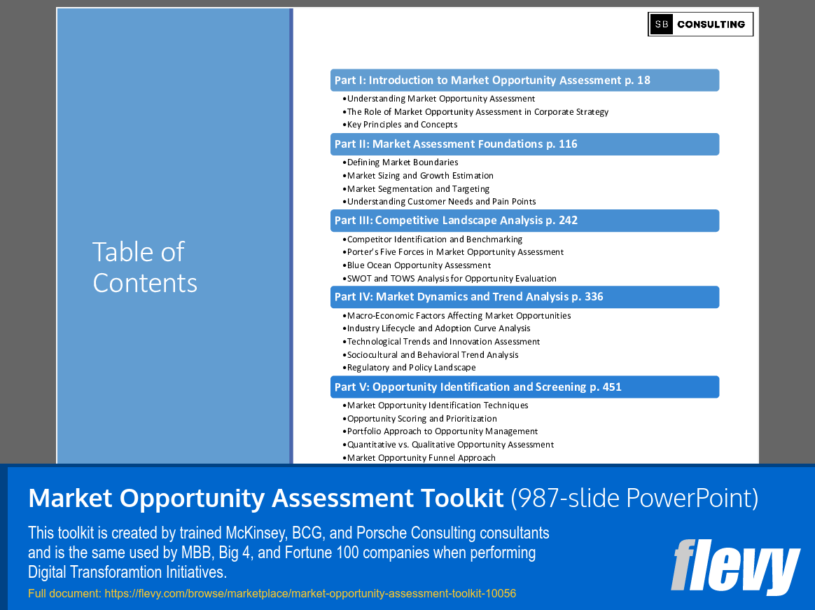 Market Opportunity Assessment Toolkit (987-slide PPT PowerPoint presentation slide deck (PPTX)) Preview Image
