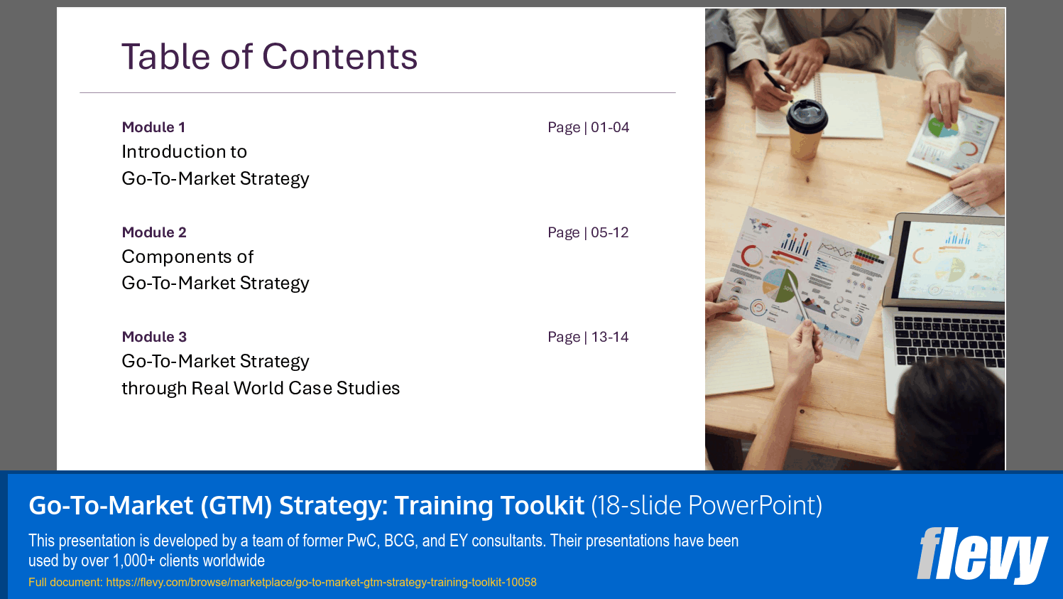 Go-To-Market (GTM) Strategy: Training Toolkit (18-slide PPT PowerPoint presentation slide deck (PPTX)) Preview Image