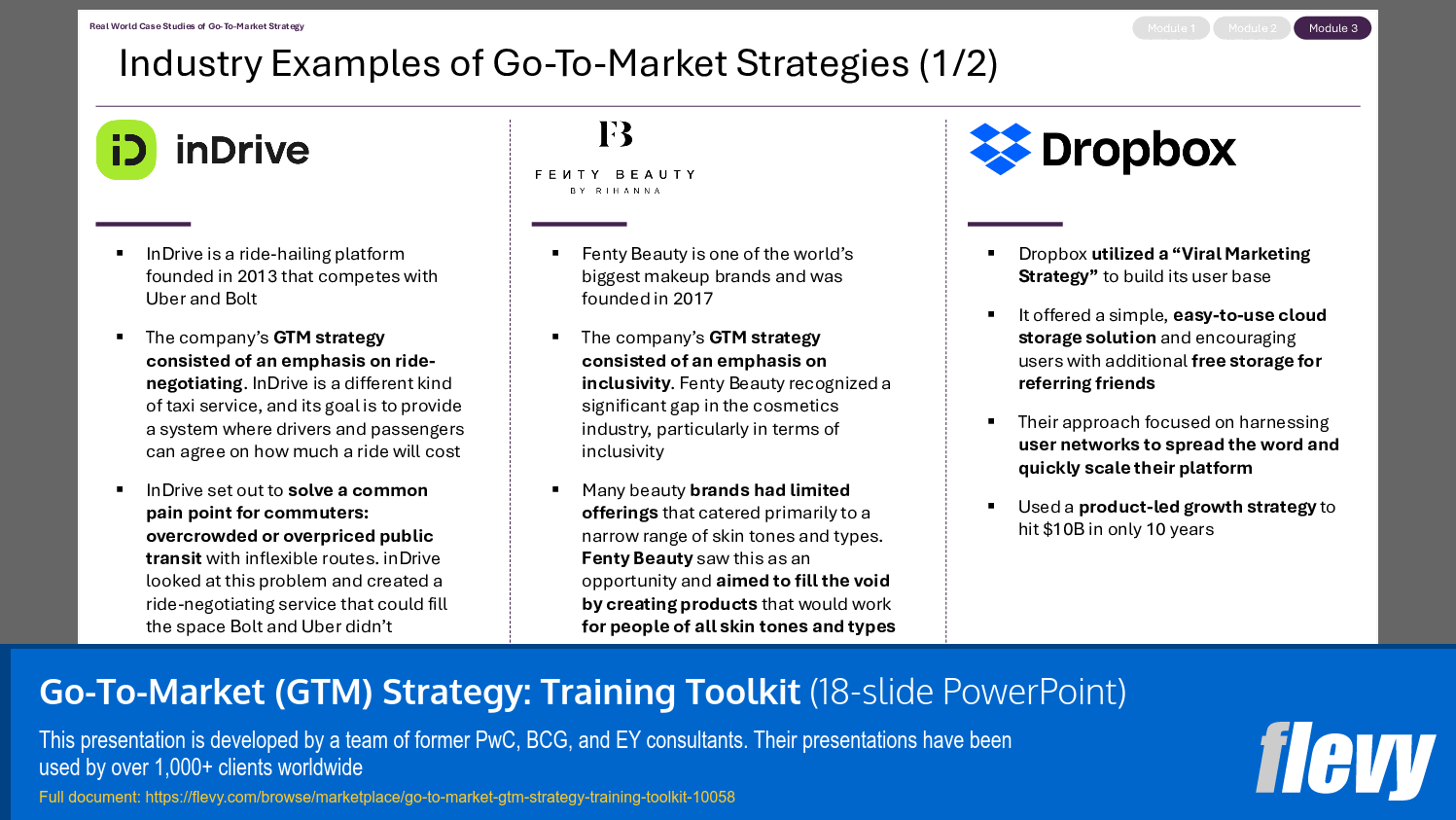 Go-To-Market (GTM) Strategy: Training Toolkit (18-slide PPT PowerPoint presentation slide deck (PPTX)) Preview Image