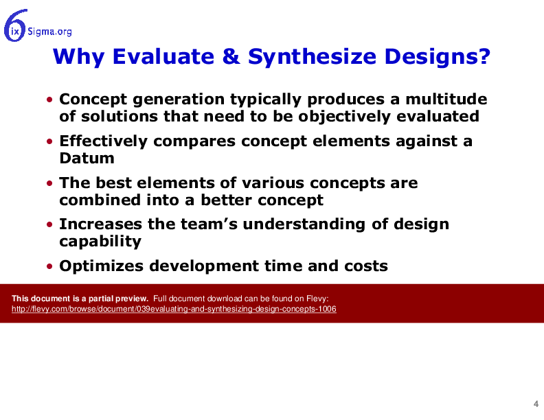 This is a partial preview of 039_Evaluating and Synthesizing Design Concepts (20-slide PowerPoint presentation (PPTX)). Full document is 20 slides. 