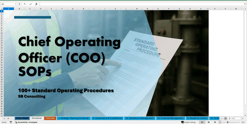 100+ Chief Operating Officer (COO) SOPs (Excel template (XLSX)) Preview Image
