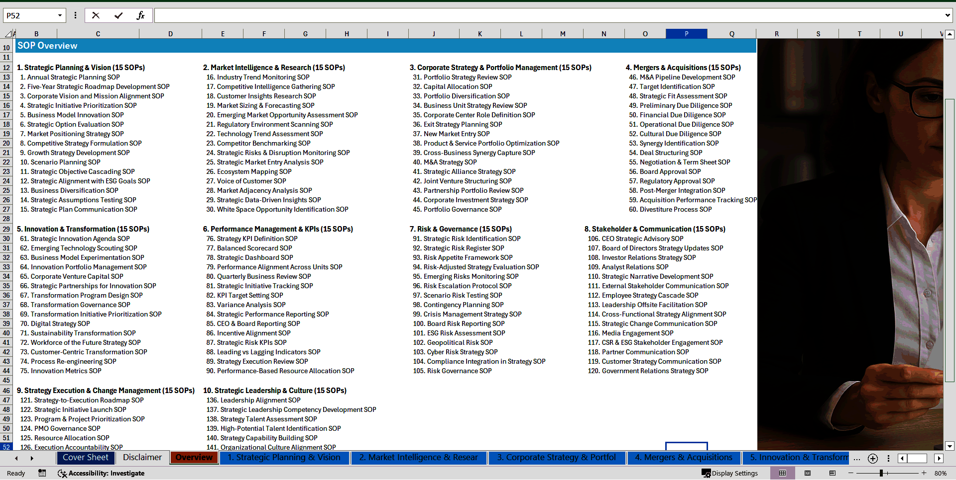 100+ Chief Strategy Officer (CSO) SOPs (Excel template (XLSX)) Preview Image