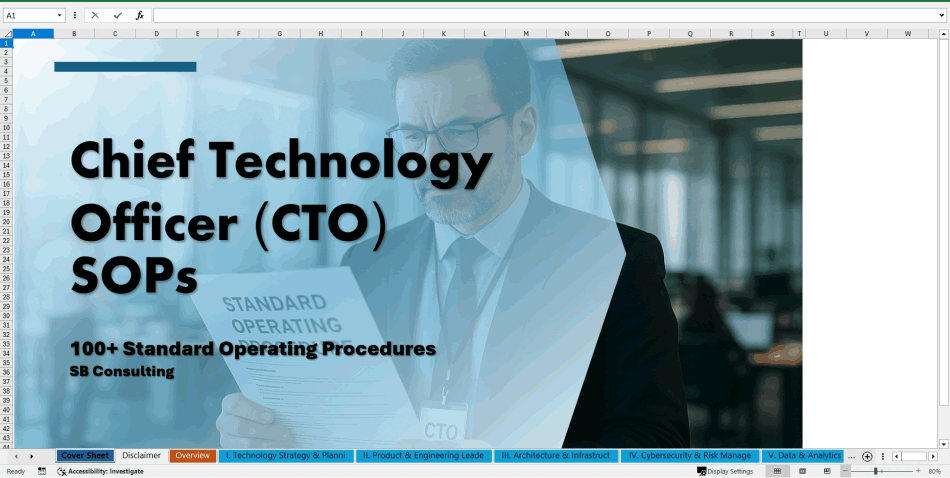 100+ Chief Technology Officer (CTO) SOPs (Excel template (XLSX)) Preview Image