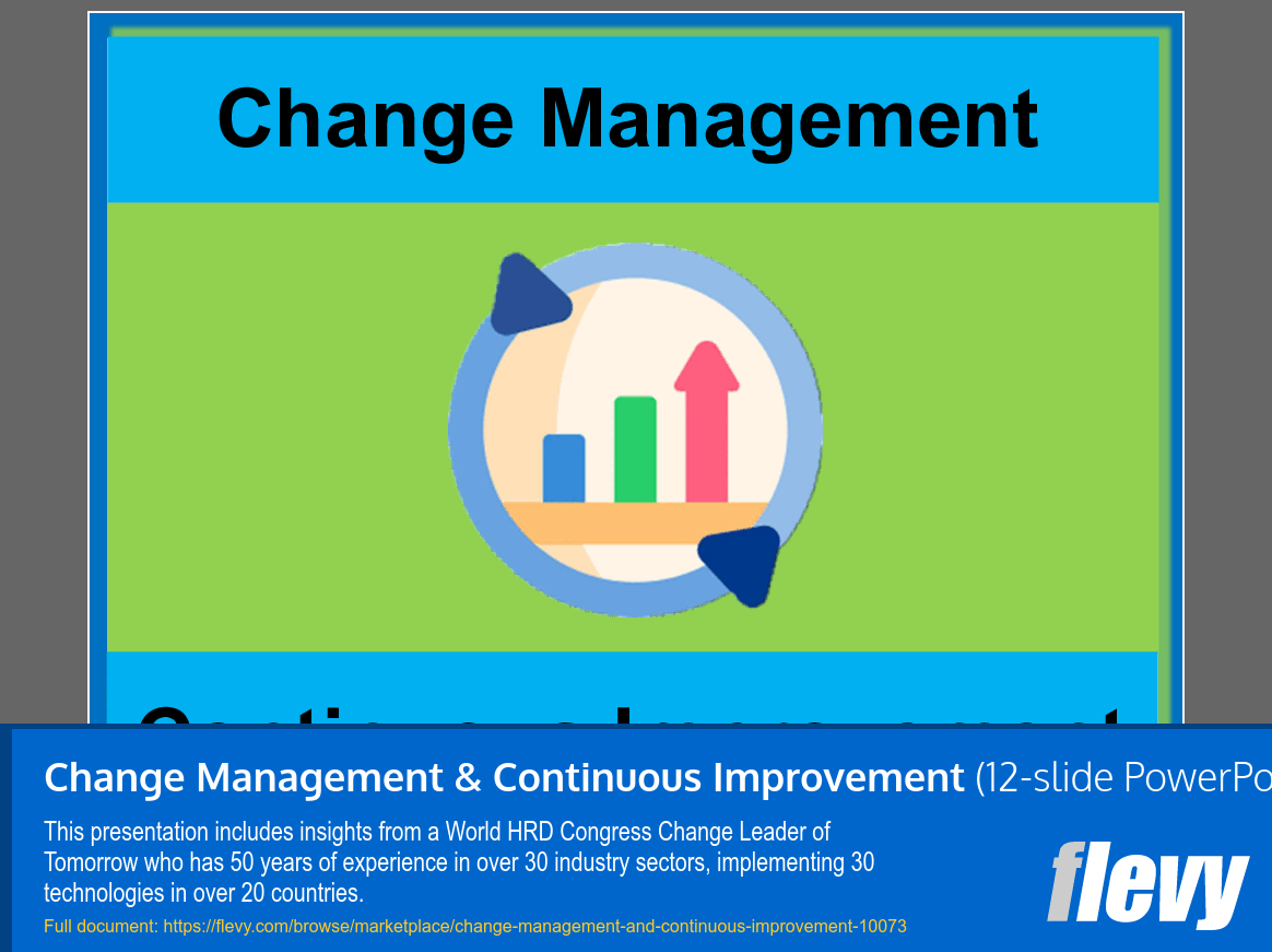 Change Management & Continuous Improvement (12-slide PPT PowerPoint presentation slide deck (PPT)) Preview Image