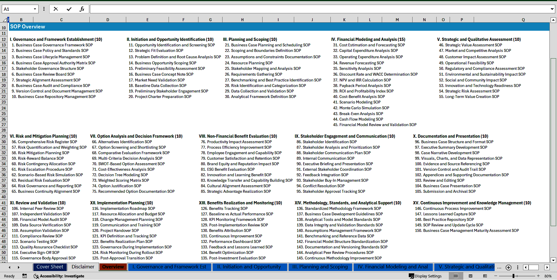 100+ Business Case Management SOPs (Excel template (XLSX)) Preview Image