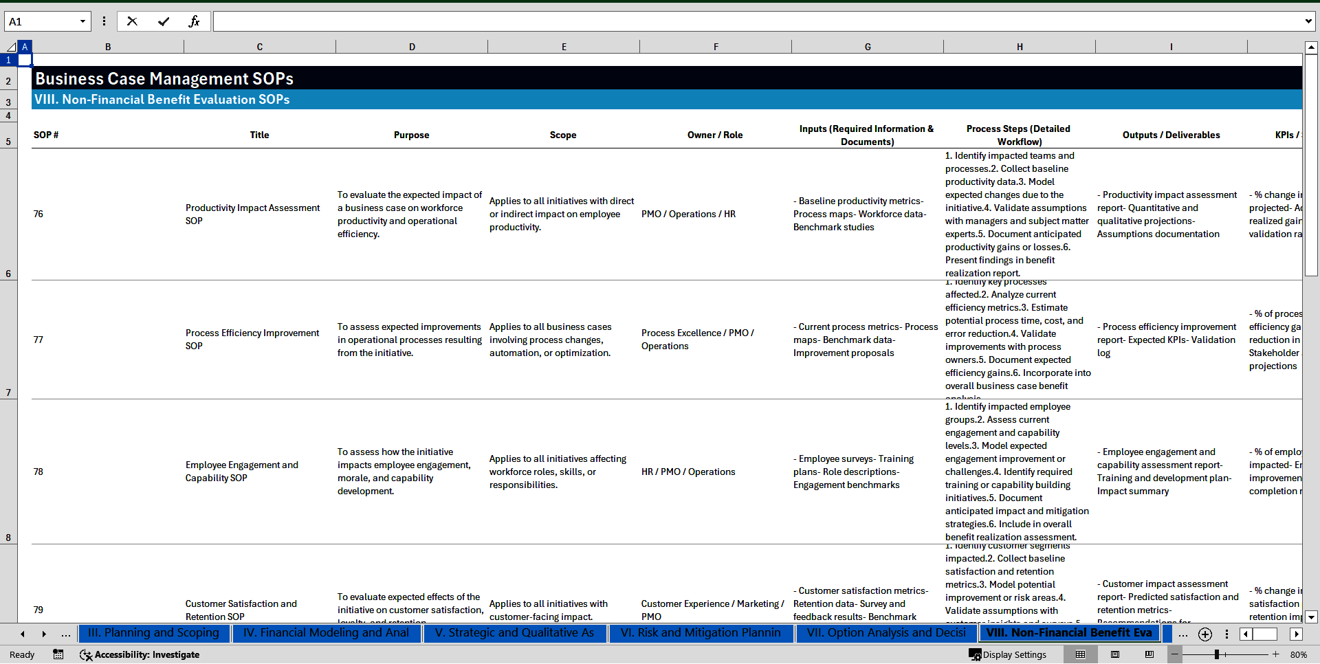 100+ Business Case Management SOPs (Excel template (XLSX)) Preview Image