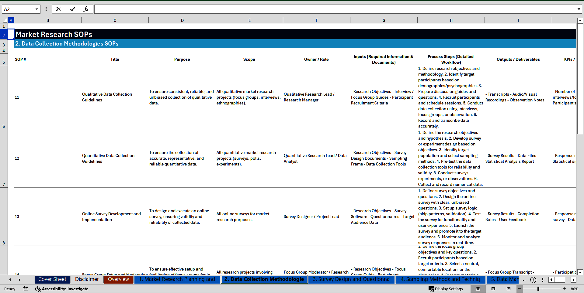 100+ Market Research SOPs (Excel template (XLSX)) Preview Image