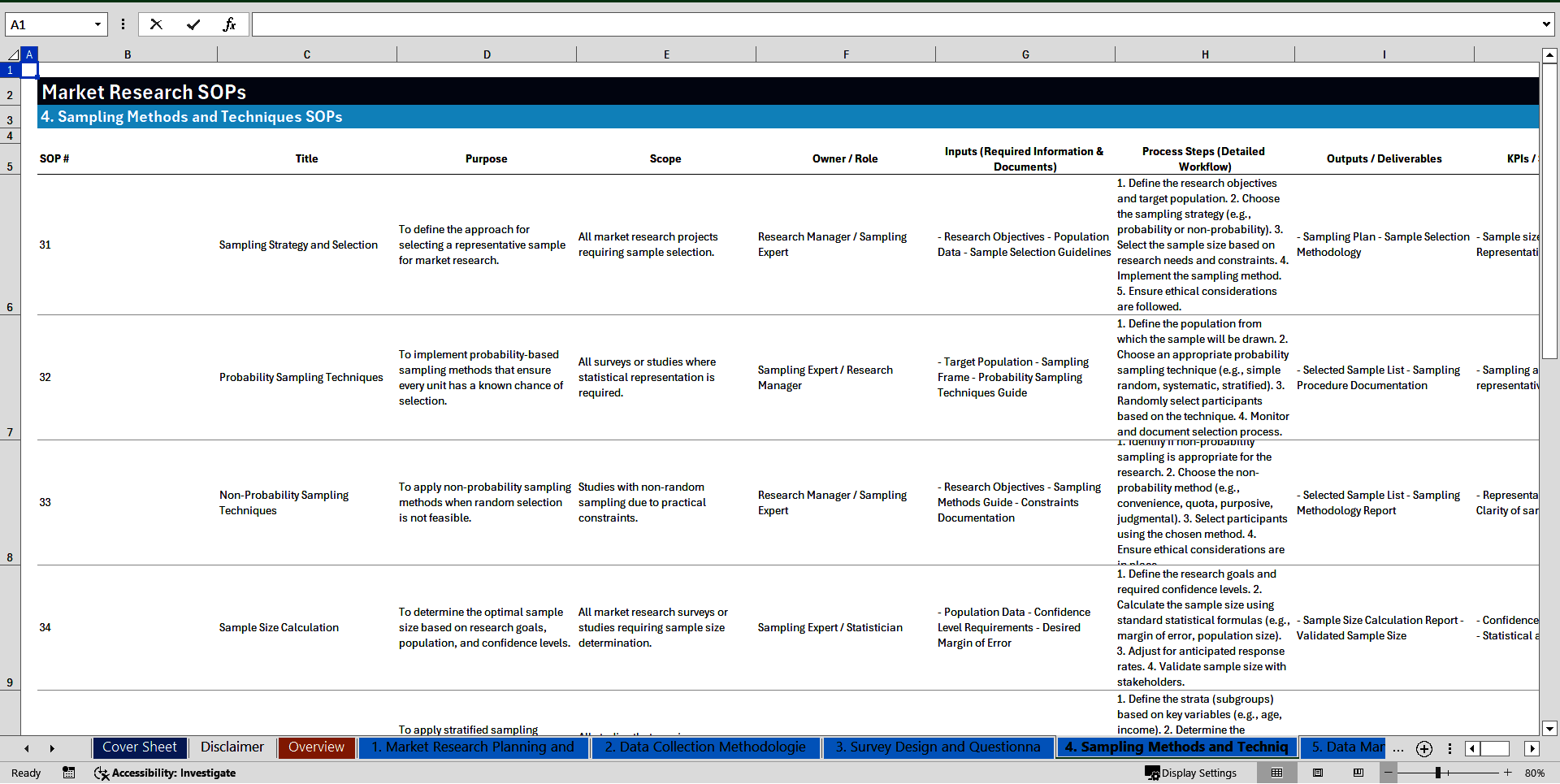100+ Market Research SOPs (Excel template (XLSX)) Preview Image