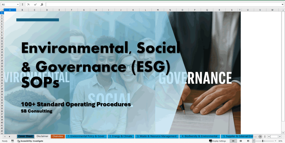 100+ Environmental, Social & Governance (ESG) SOPs (Excel template (XLSX)) Preview Image