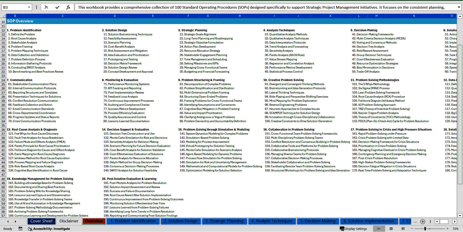 100+ Strategic Problem Solving SOPs (Excel template (XLSX)) Preview Image