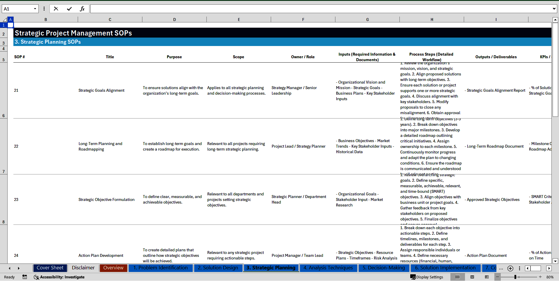 100+ Strategic Problem Solving SOPs (Excel template (XLSX)) Preview Image