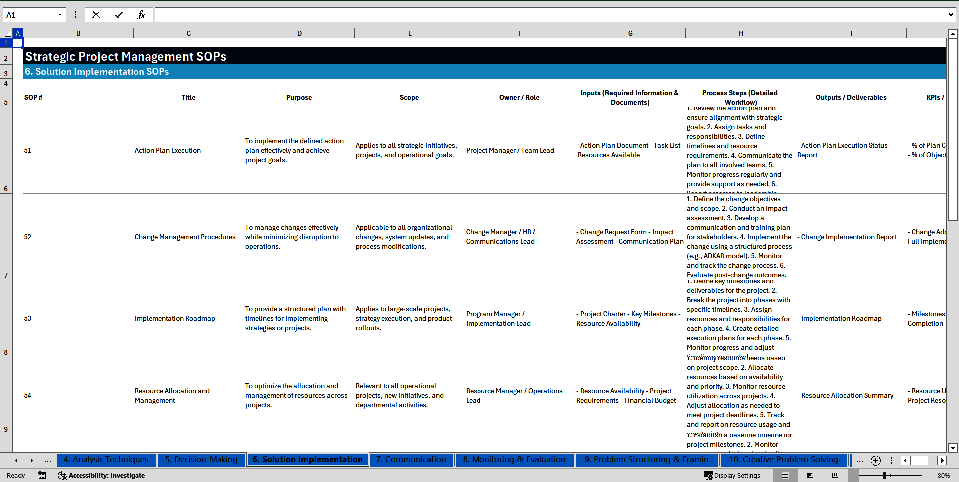 100+ Strategic Problem Solving SOPs (Excel template (XLSX)) Preview Image