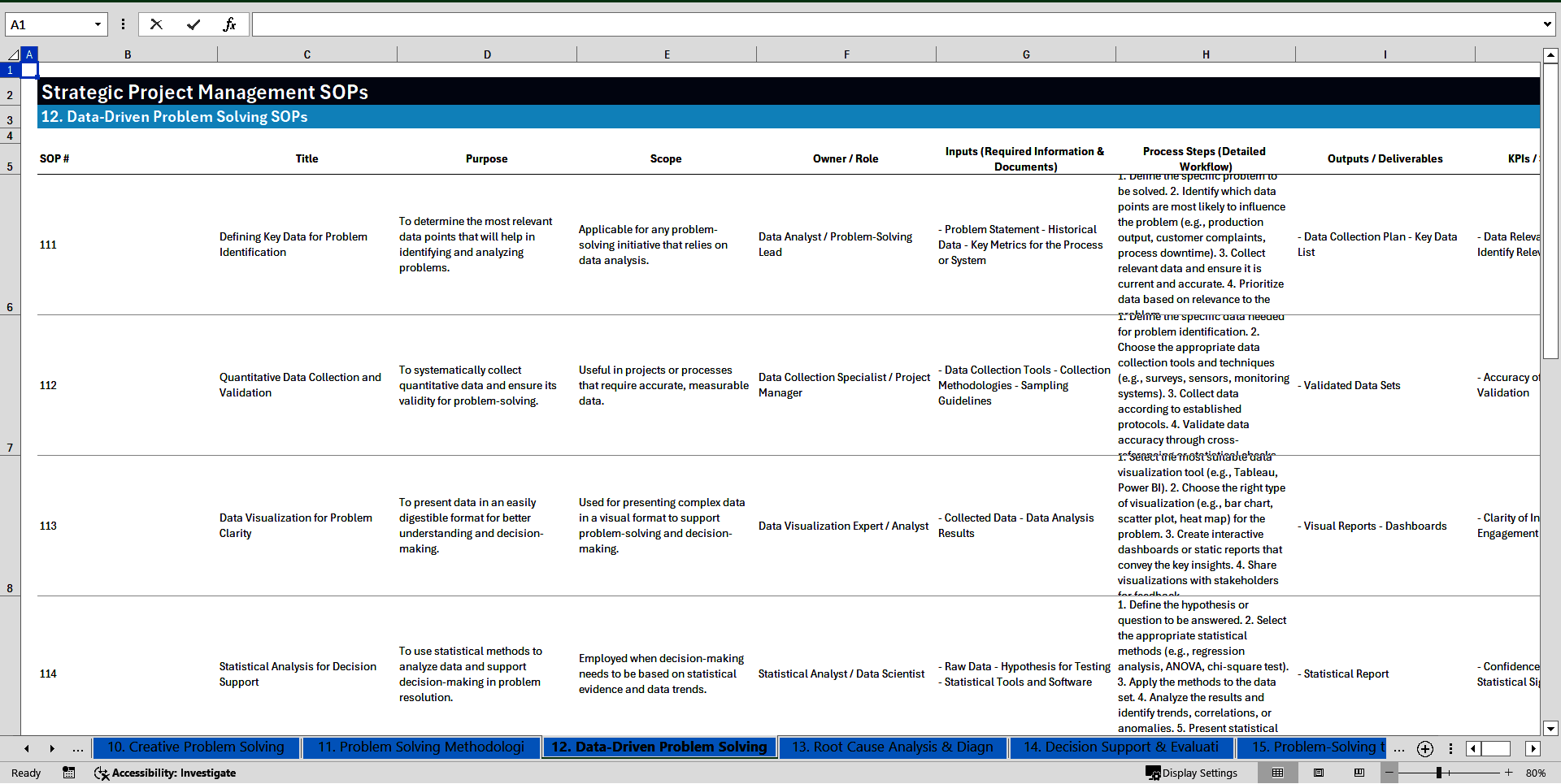 100+ Strategic Problem Solving SOPs (Excel template (XLSX)) Preview Image
