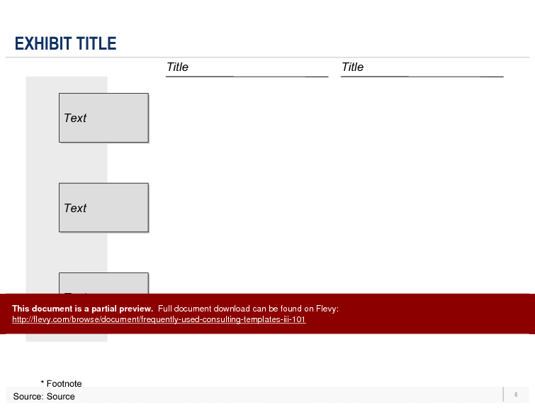 This is a partial preview of Frequently Used Consulting Templates III (47-slide PowerPoint presentation (PPT)). Full document is 47 slides. 