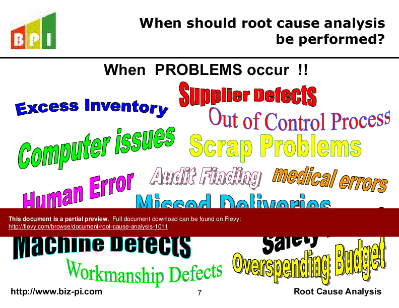Root Cause Analysis (57-slide PowerPoint presentation (PPT)) Preview Image