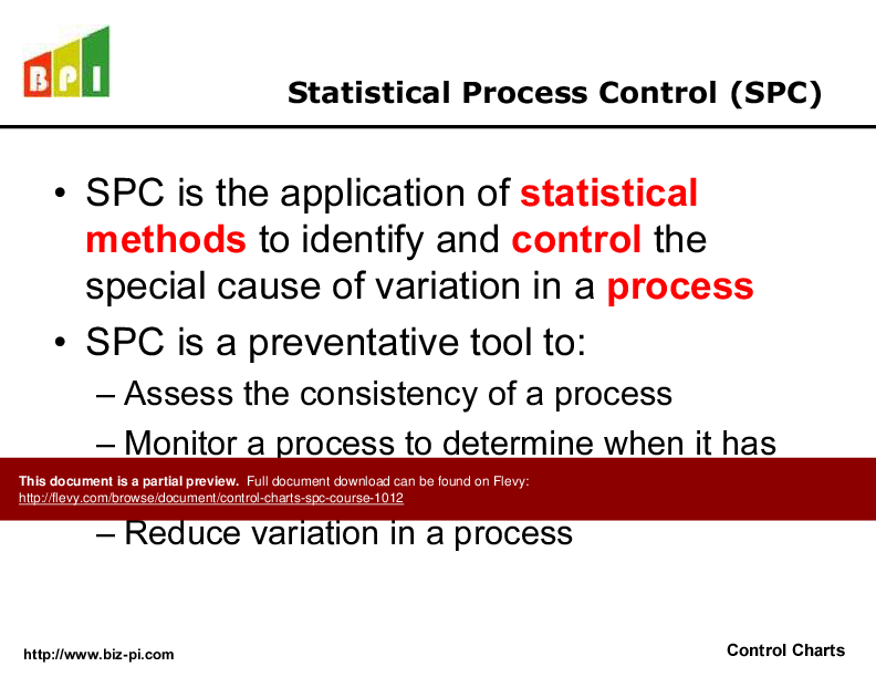 Control Charts (SPC) Course (95-slide PPT PowerPoint presentation (PPT)) Preview Image