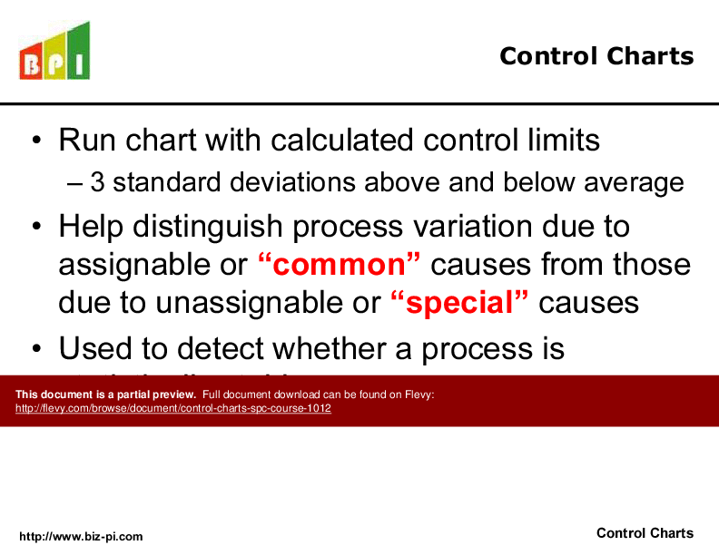 Control Charts (SPC) Course (95-slide PPT PowerPoint presentation (PPT)) Preview Image