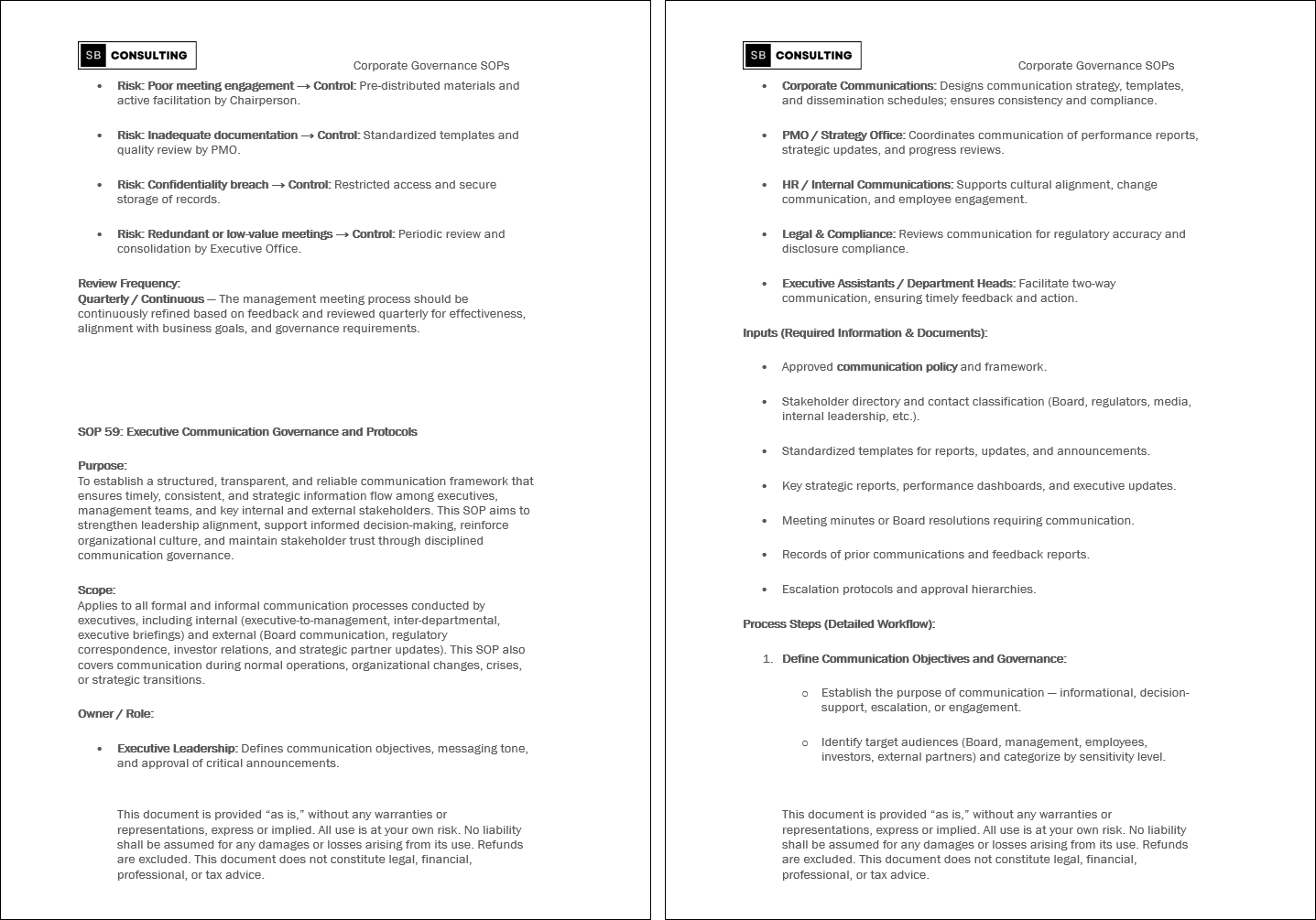 100+ Corporate Governance SOPs (Booklet Format) (0-page Word document) Preview Image