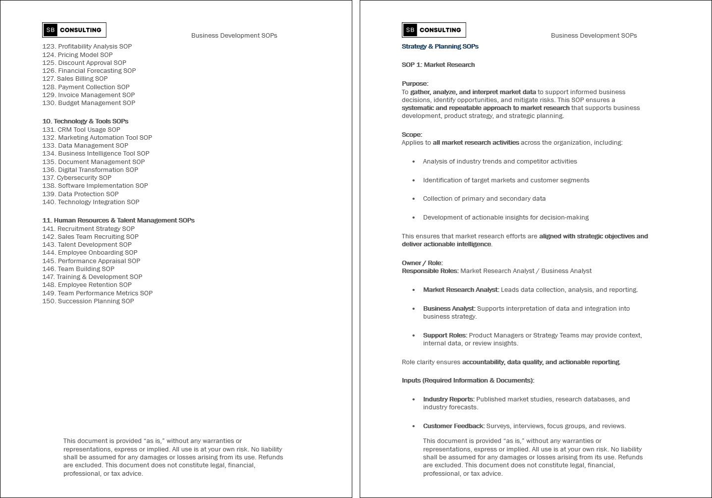 100+ Business Development SOPs (Booklet Format) (0-page Word document) Preview Image