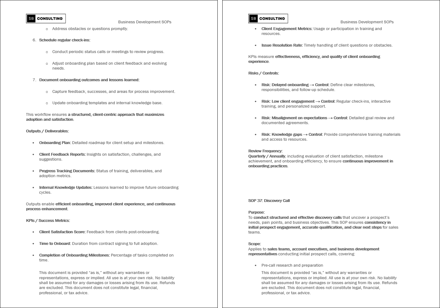 100+ Business Development SOPs (Booklet Format) (0-page Word document) Preview Image