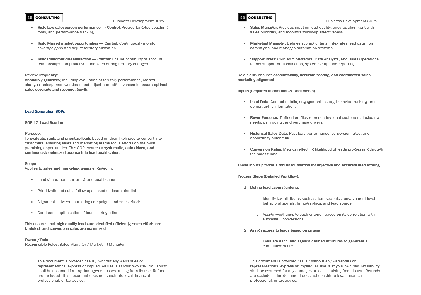 100+ Business Development SOPs (Booklet Format) (0-page Word document) Preview Image