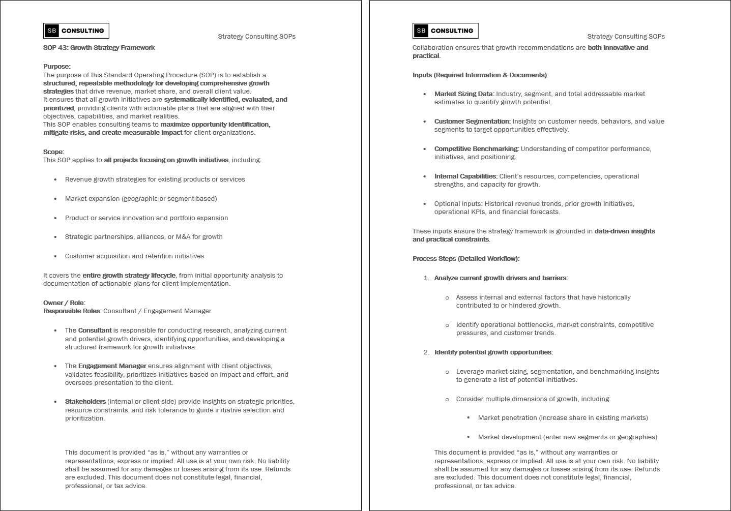 100+ Strategy Consulting SOPs (Booklet Format) (0-page Word document) Preview Image