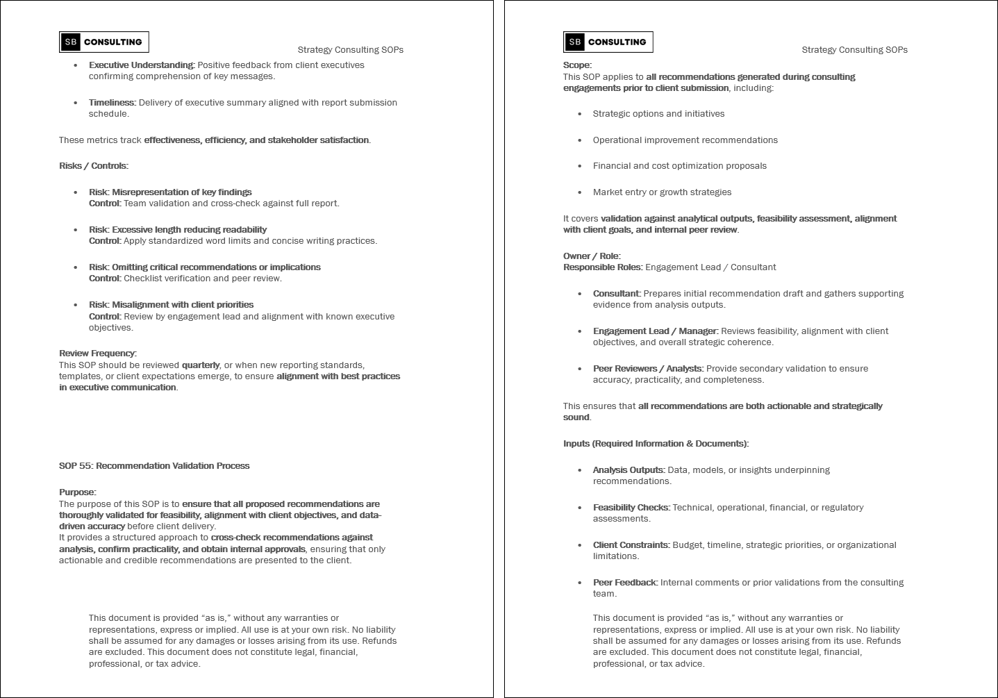 100+ Strategy Consulting SOPs (Booklet Format) (0-page Word document) Preview Image