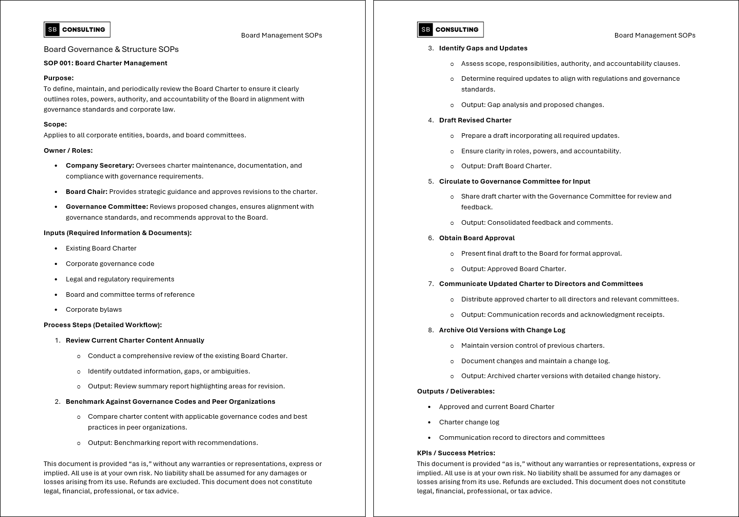 100+ Board Management SOPs (Booklet Format) (142-page Word document) Preview Image