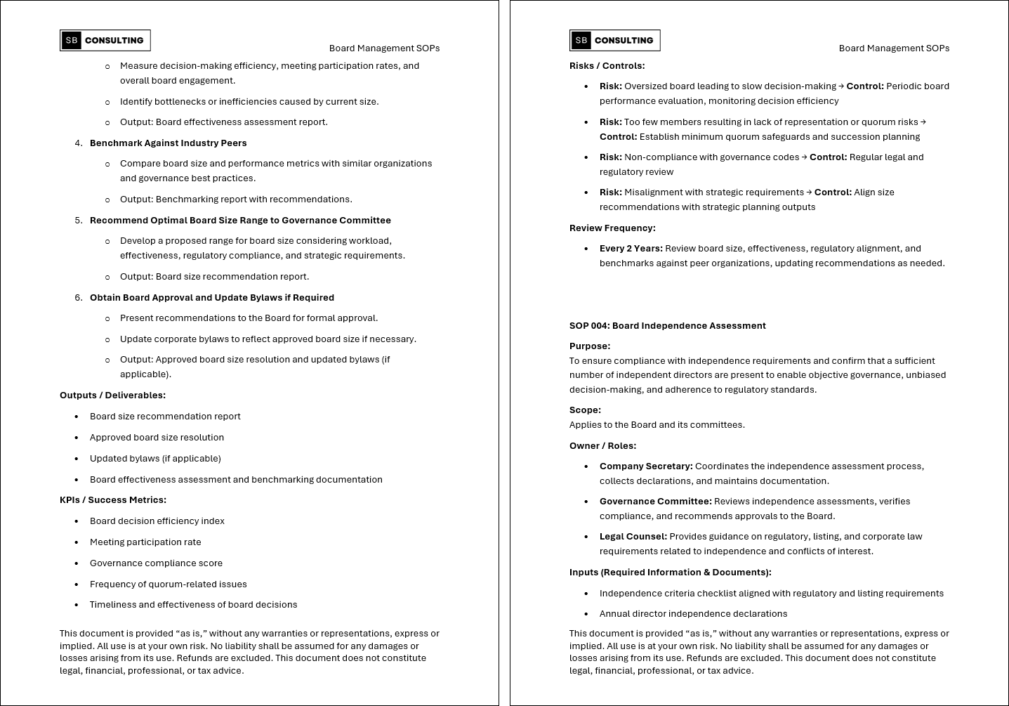 100+ Board Management SOPs (Booklet Format) (142-page Word document) Preview Image