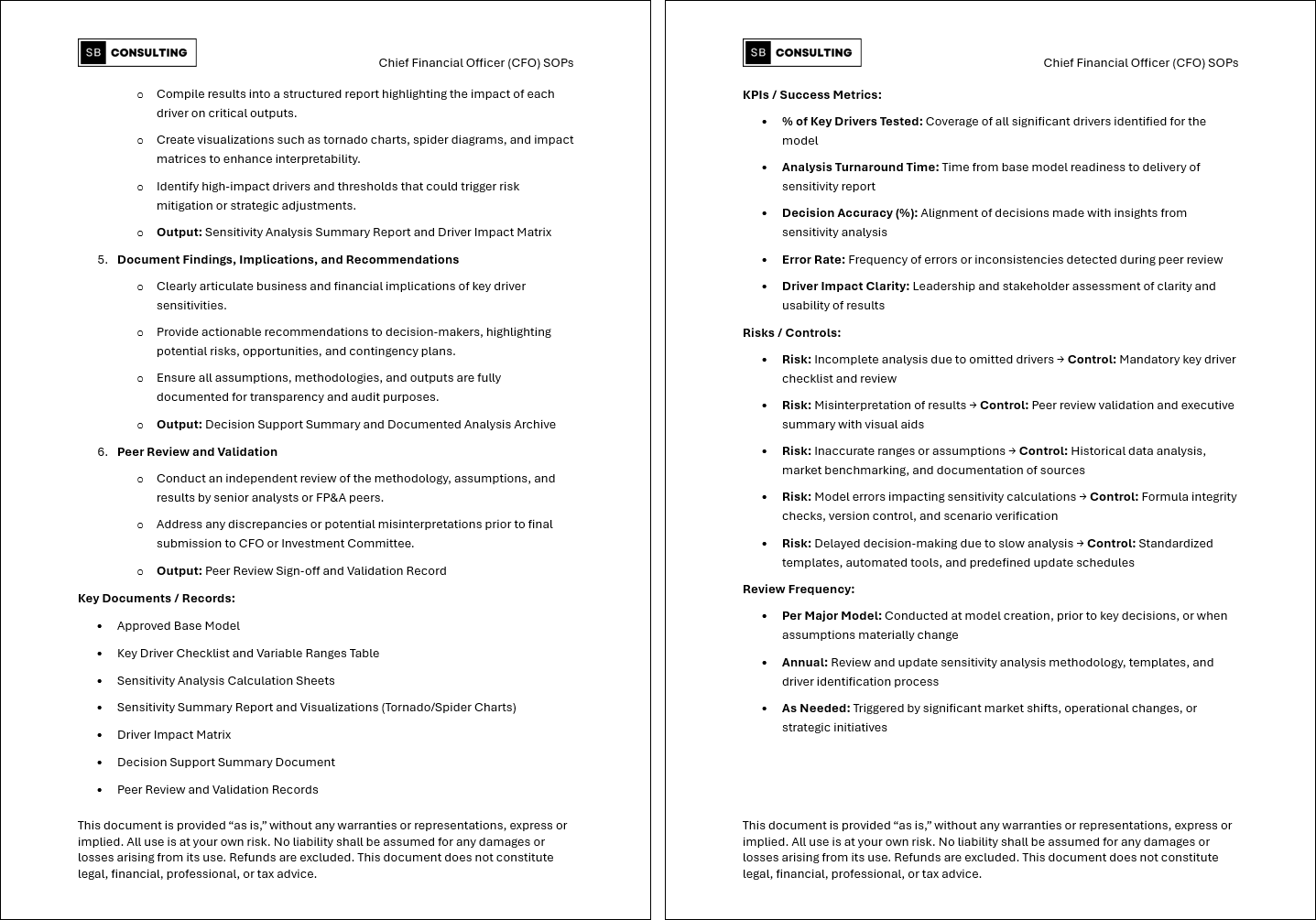 100+ Chief Financial Officer (CFO) SOPs (Booklet Format) (82-page Word document) Preview Image