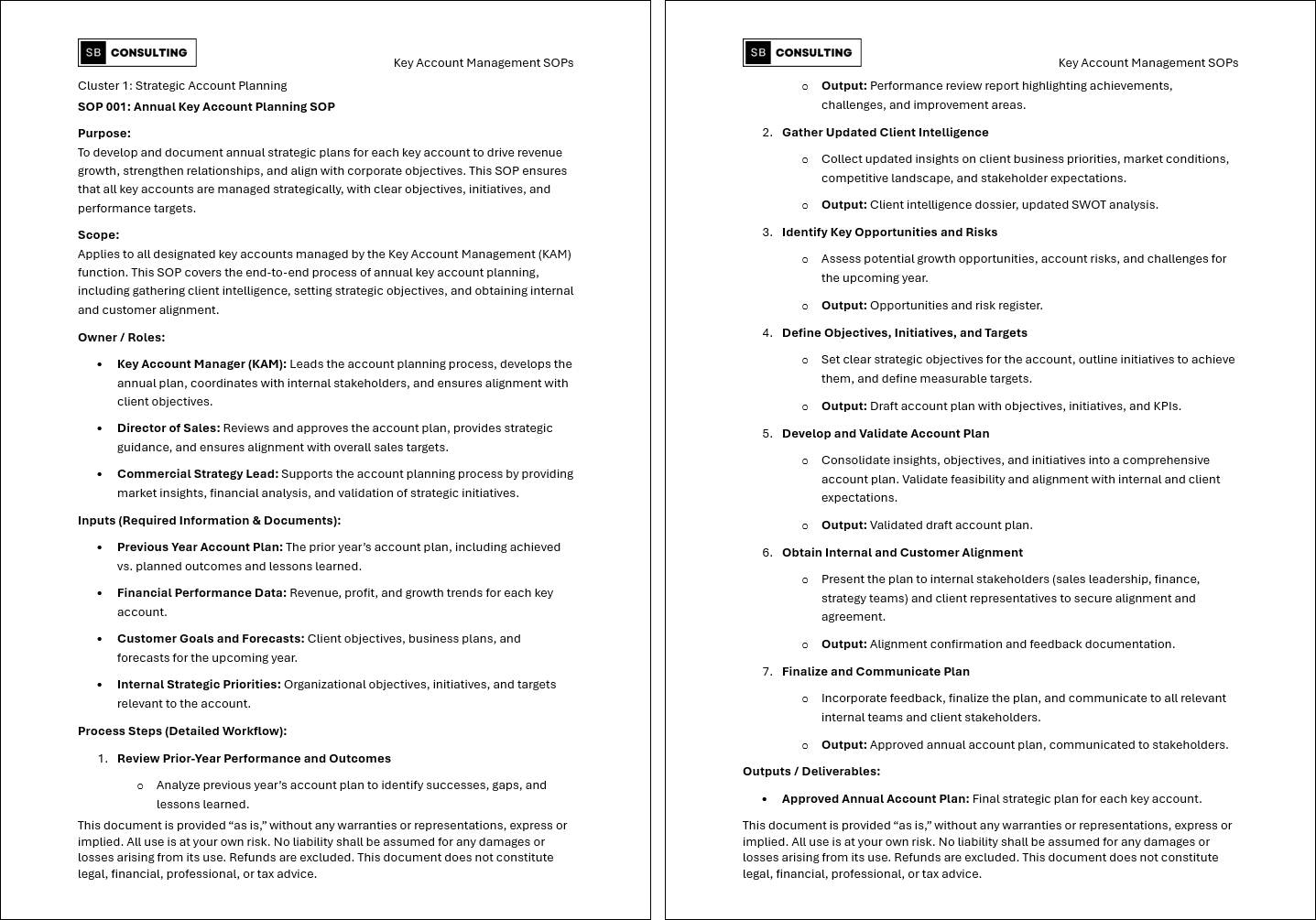 100+ Key Account Management (KAM) SOPs  (Booklet Format) (496-page Word document) Preview Image