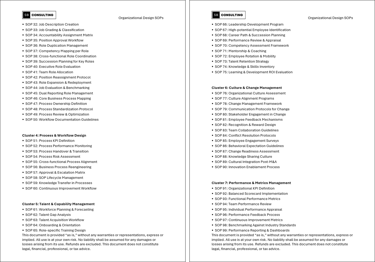 100+ Organizational Design SOPs (Booklet Format) (412-page Word document) Preview Image