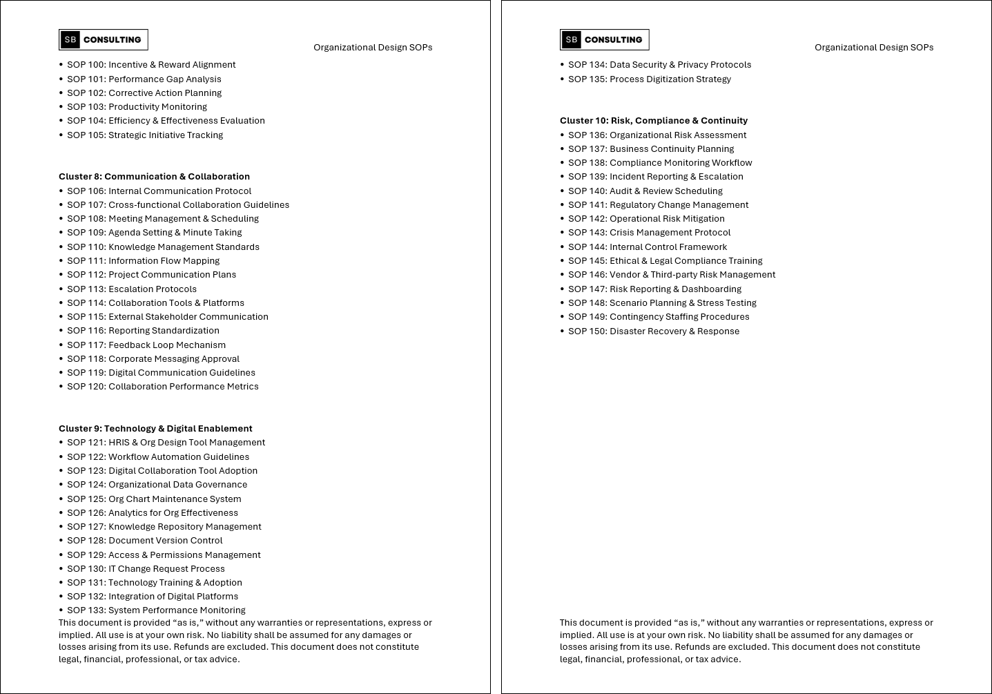 100+ Organizational Design SOPs (Booklet Format) (412-page Word document) Preview Image