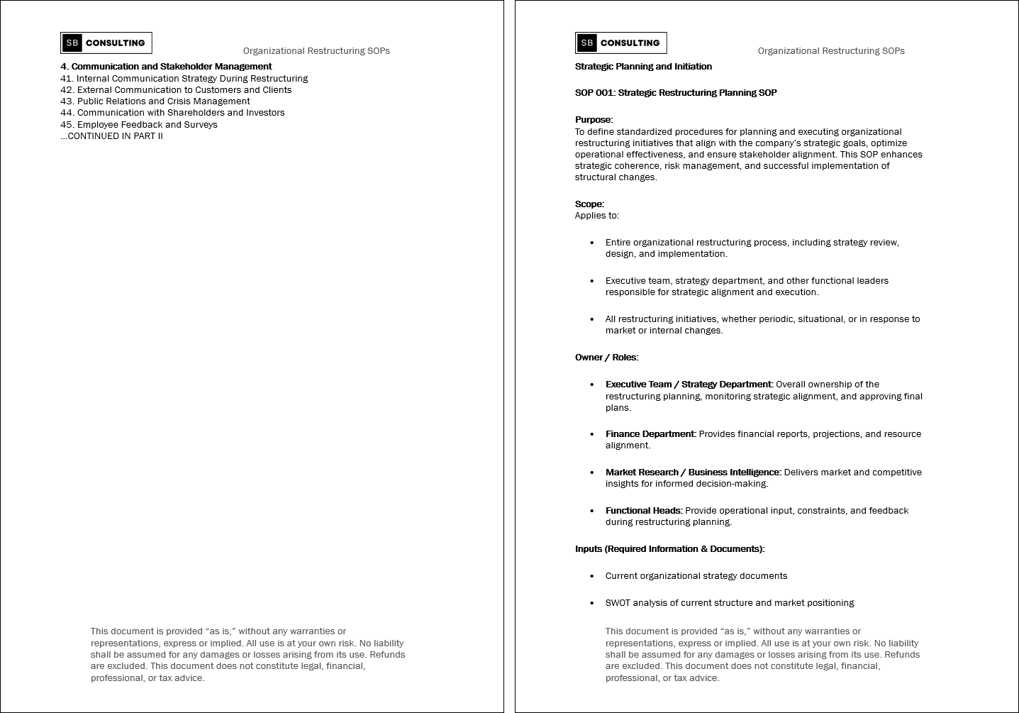 100+ Organizational Restructuring SOPs (Booklet Format) (175-page Word document) Preview Image