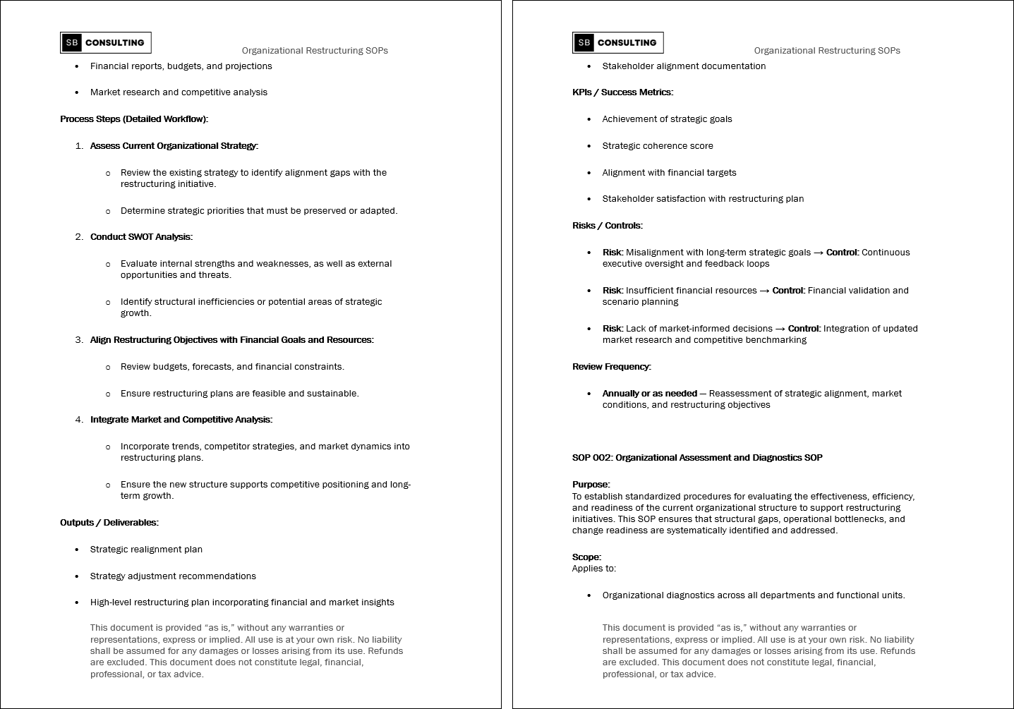 100+ Organizational Restructuring SOPs (Booklet Format) (175-page Word document) Preview Image