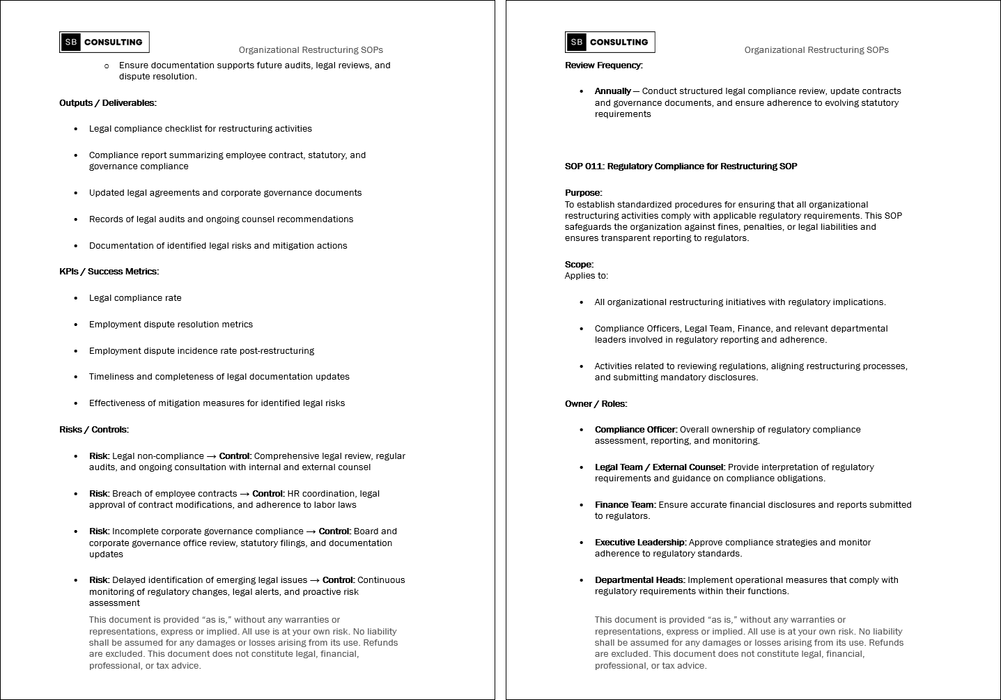 100+ Organizational Restructuring SOPs (Booklet Format) (175-page Word document) Preview Image