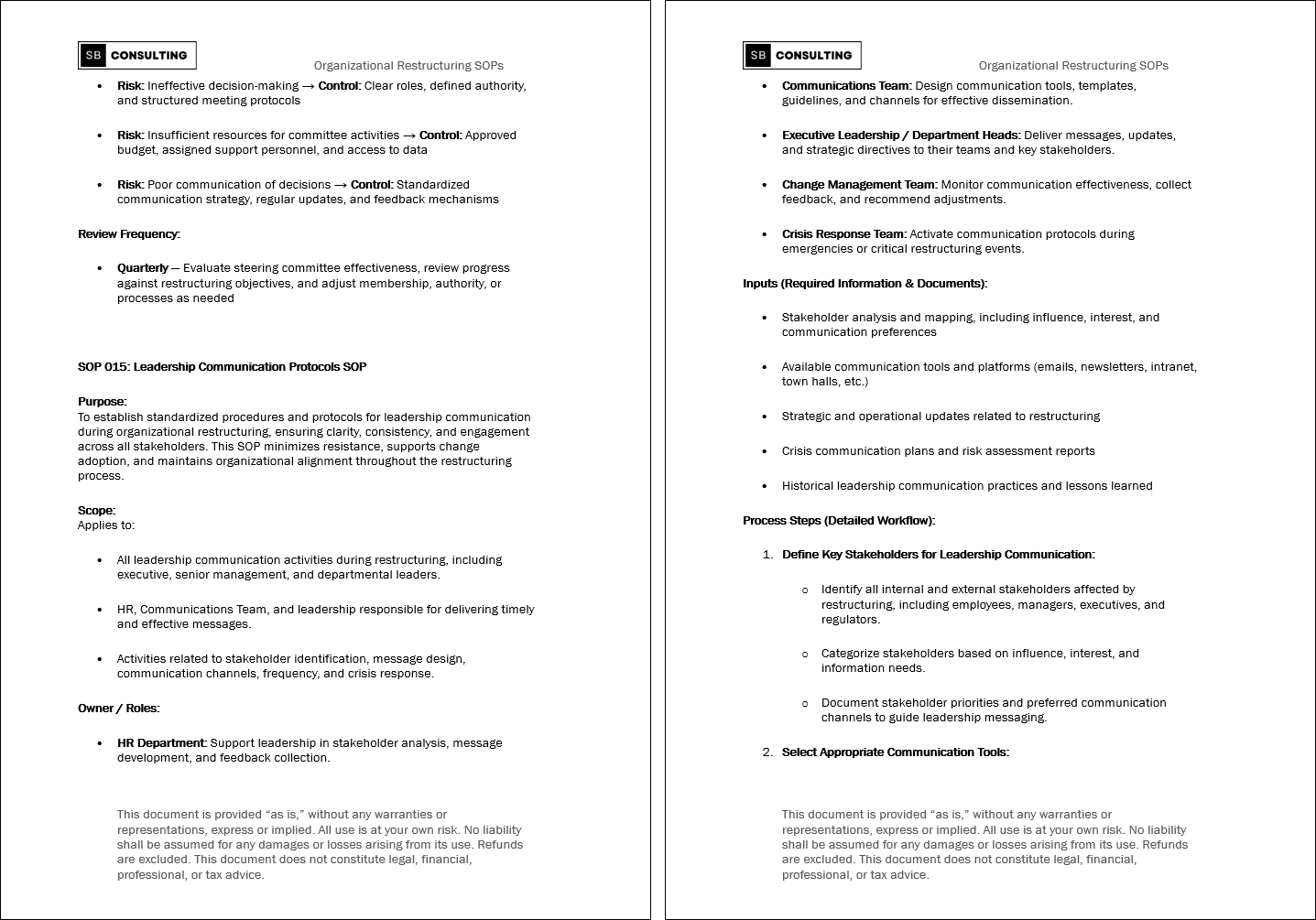 100+ Organizational Restructuring SOPs (Booklet Format) (175-page Word document) Preview Image