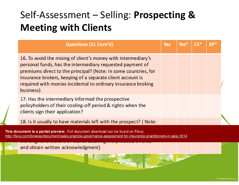 Sales Practice Governance Assessment for Insurance Practitioners in Asia (50-slide PPT PowerPoint presentation (PPTX)) Preview Image