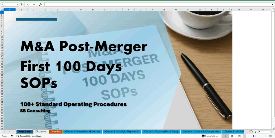 100+ M&A Post-Merger First 100 Days SOPs (Excel template (XLSX)) Preview Image