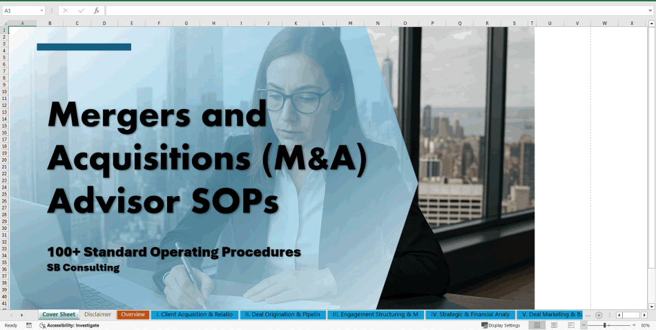 100+ Mergers and Acquisitions (M&A) Advisor SOPs (Excel template (XLSX)) Preview Image
