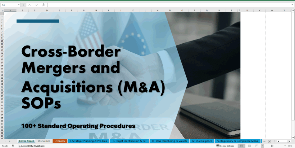 Cross-Border Mergers & Acquisitions (M&A) SOPs (Excel template (XLSX)) Preview Image