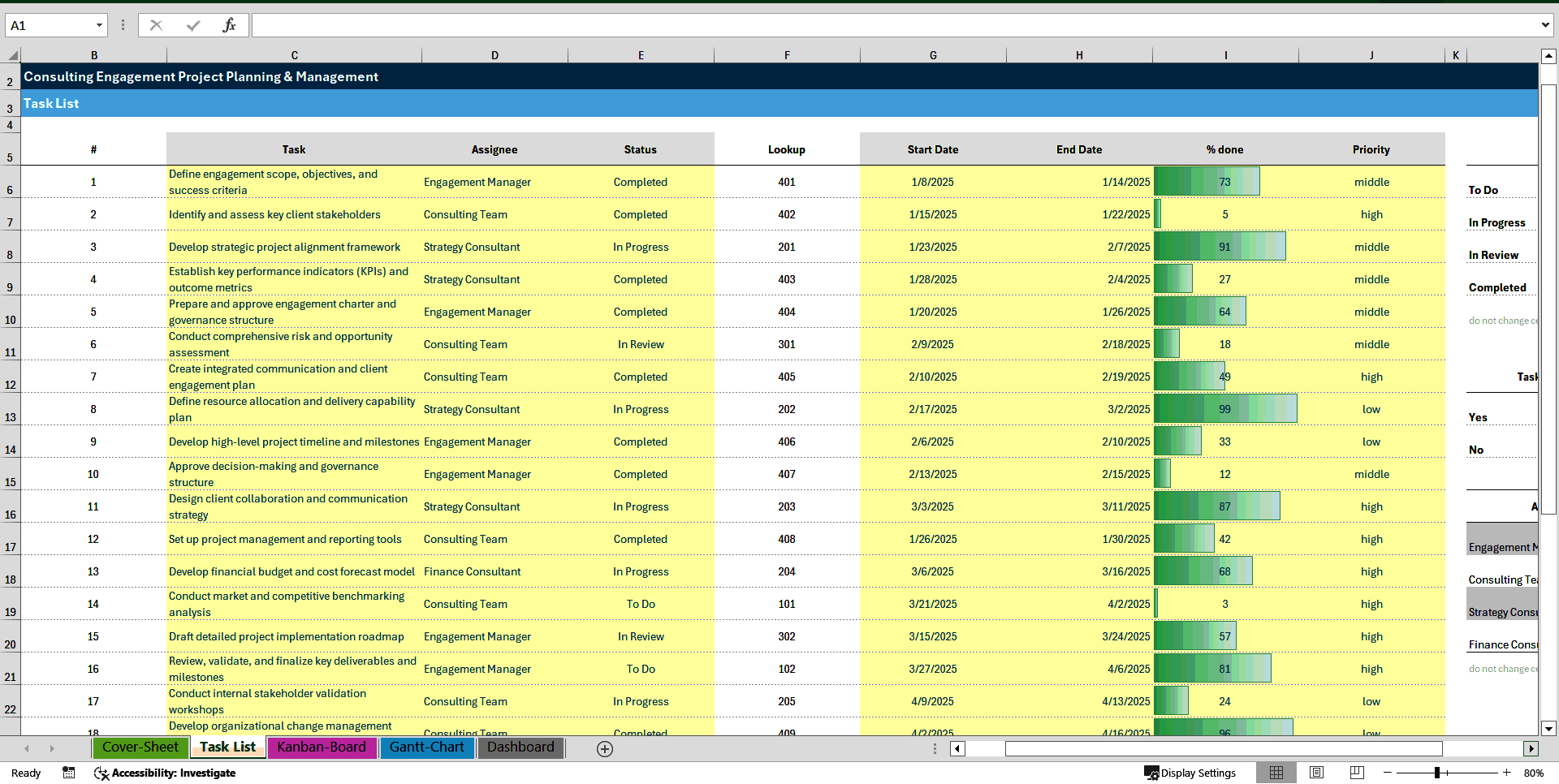 Consulting Engagement/Project Planning & Management Toolkit (Excel template (XLSX)) Preview Image