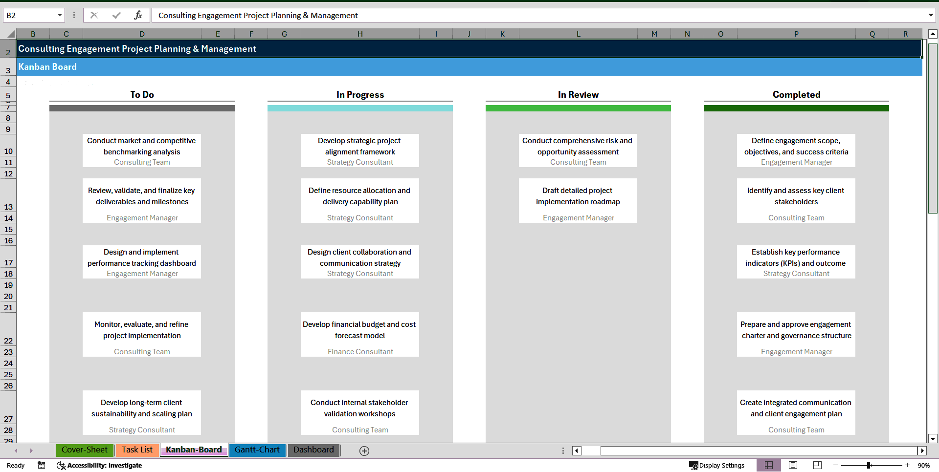 Consulting Engagement/Project Planning & Management Toolkit (Excel template (XLSX)) Preview Image