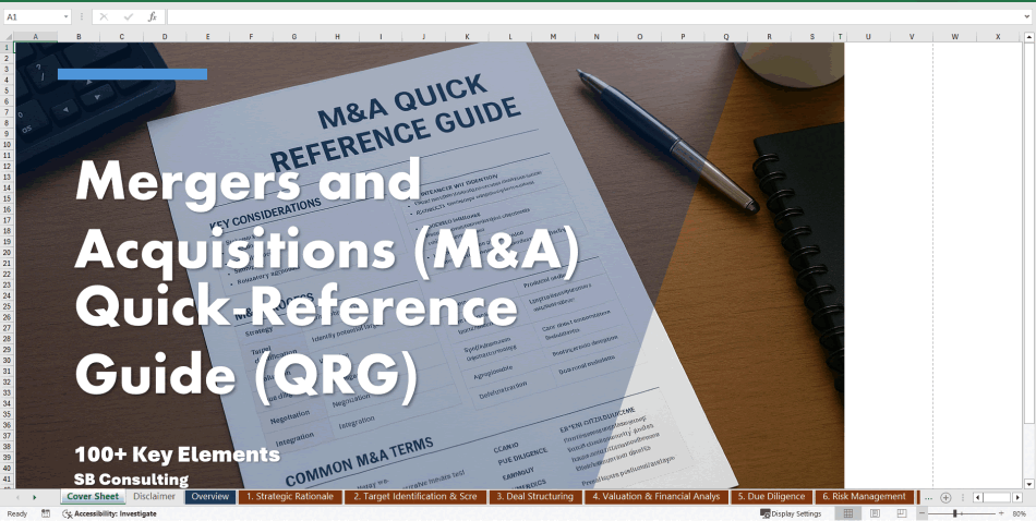 Mergers & Acquisitions (M&A) Quick-Reference Guide (Excel template (XLSX)) Preview Image