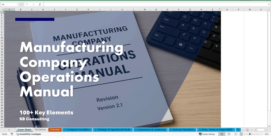 Manufacturing Company Operations Manual (Excel template (XLSX)) Preview Image