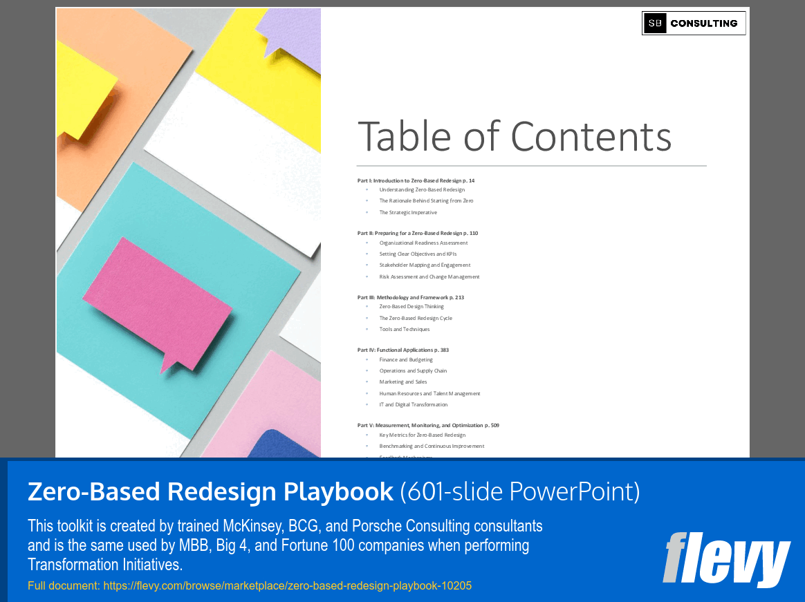 Zero-Based Redesign Playbook (601-slide PPT PowerPoint presentation slide deck (PPTX)) Preview Image