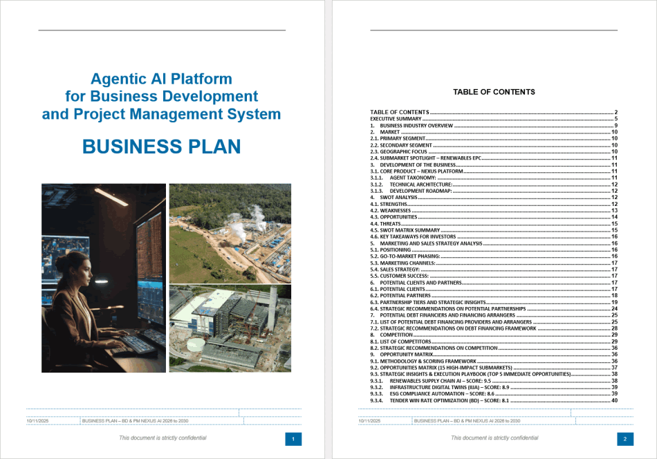 Adjustable Business Plan for Agentic AI Venture (82-page Word document) Preview Image