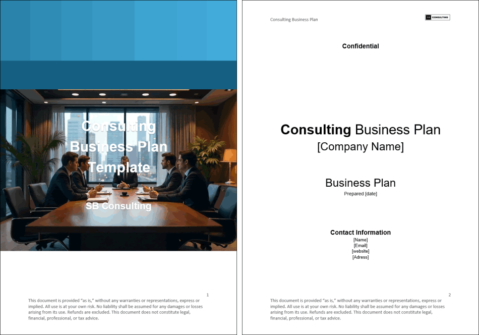 Consulting Business Plan (70-page Word document) Preview Image