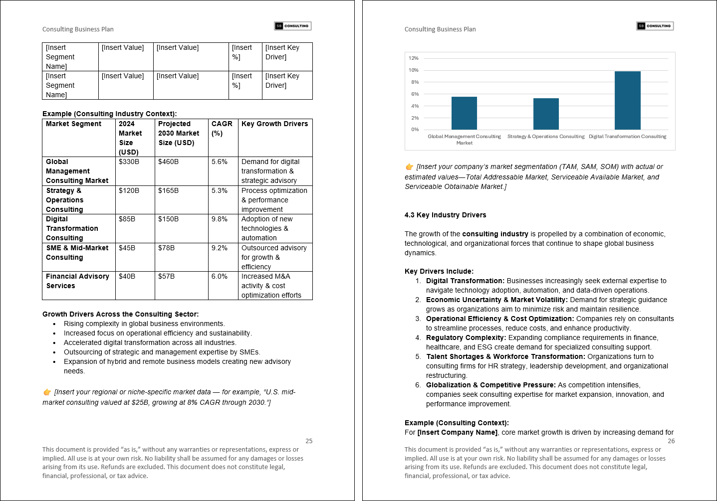 Consulting Business Plan (70-page Word document) Preview Image