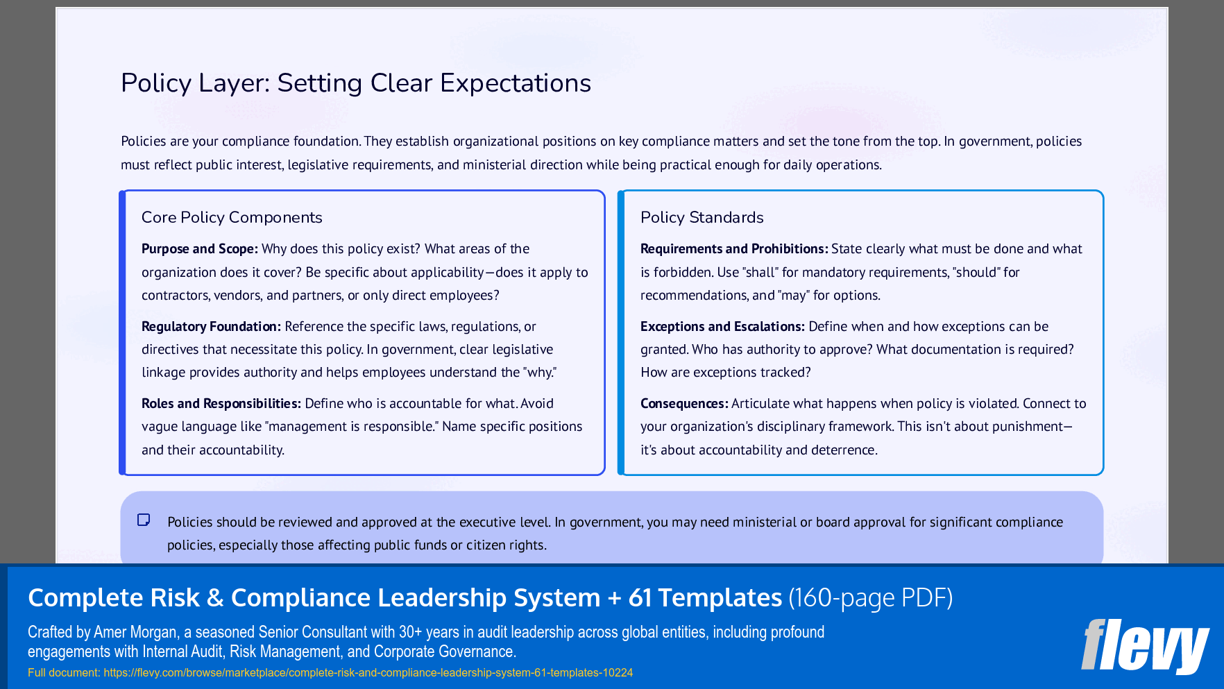 Complete Risk & Compliance Leadership System + 61 Templates (160-page PDF document) Preview Image